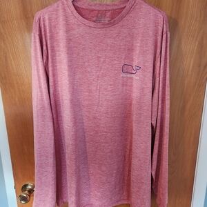 Vineyard Vines Heathered Red Long Sleeve Shirt